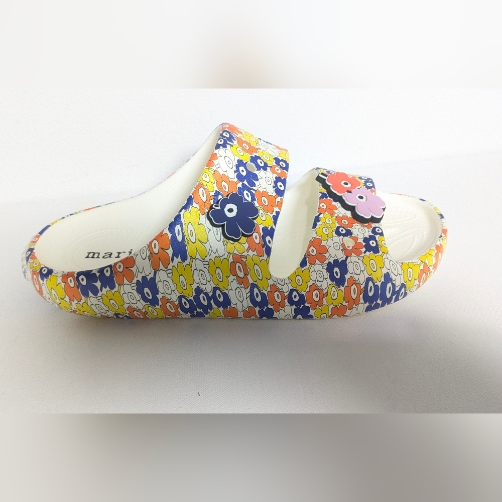 Crocs Marimekko New Classic Sandal Slides 211121 Floral Size W 12/ M 10 Unisex - Picture 2 of 9